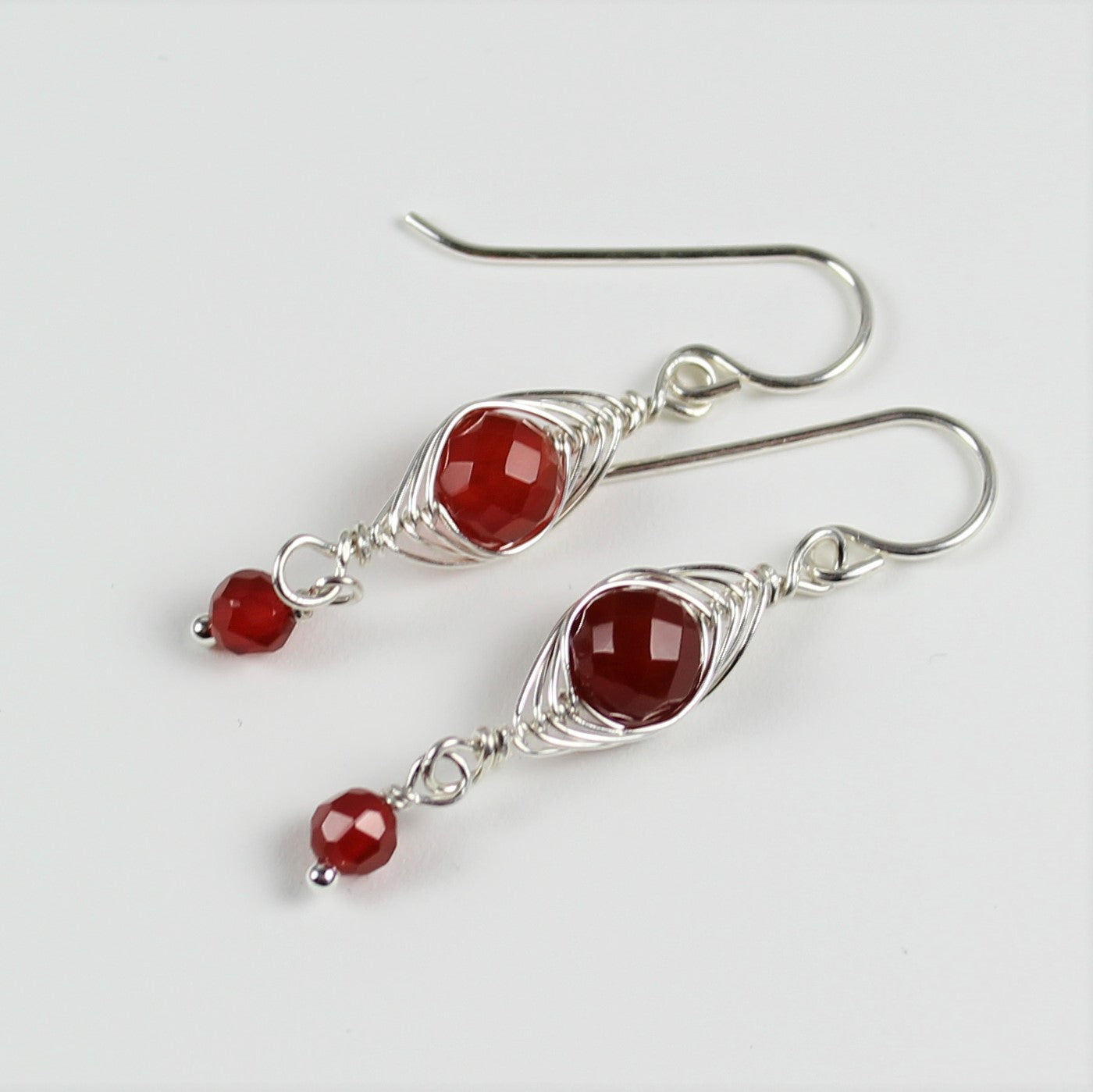 Carnelian Herringbone Earrings