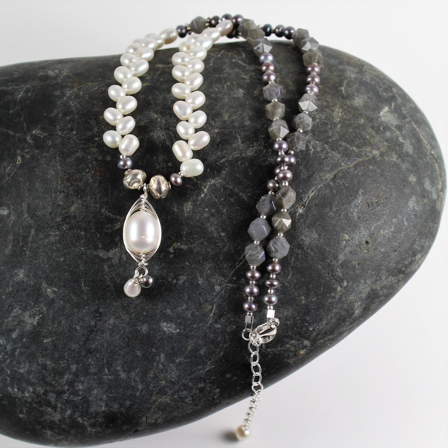 Freshwater Pearl and Labradorite Necklace