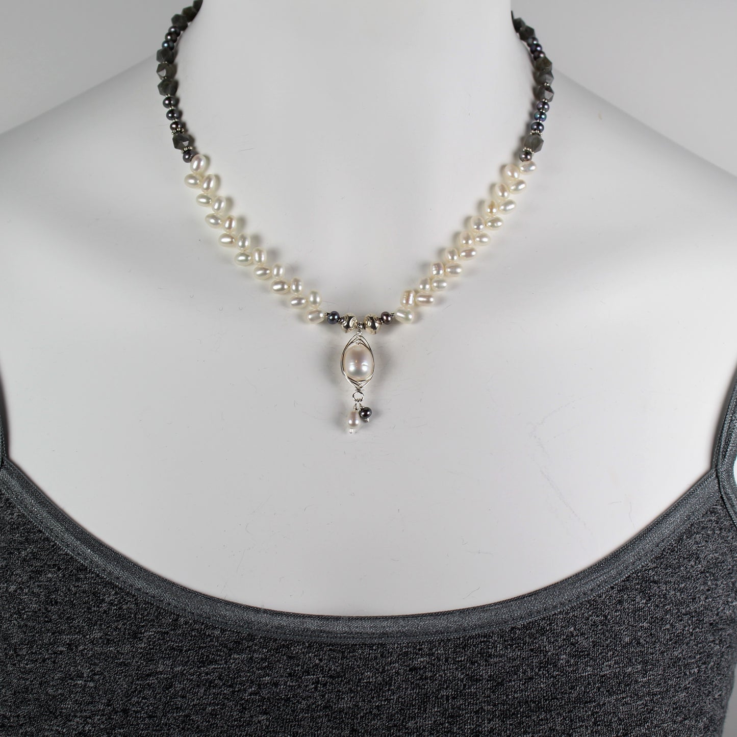 Freshwater Pearl and Labradorite Necklace