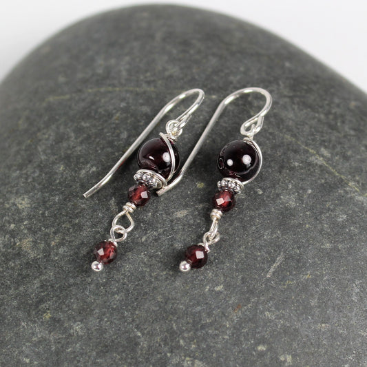 Garnet Drop Earrings