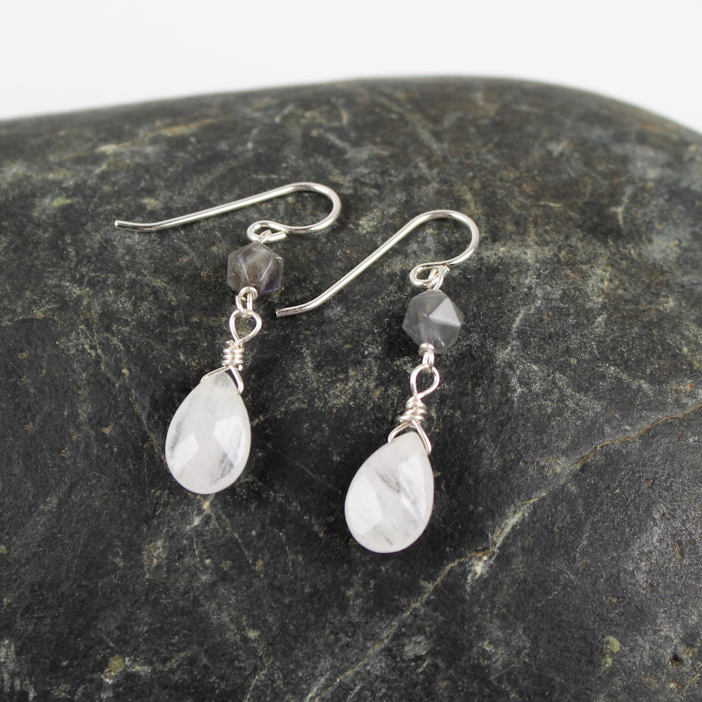 White Quartz Teardrop Earrings