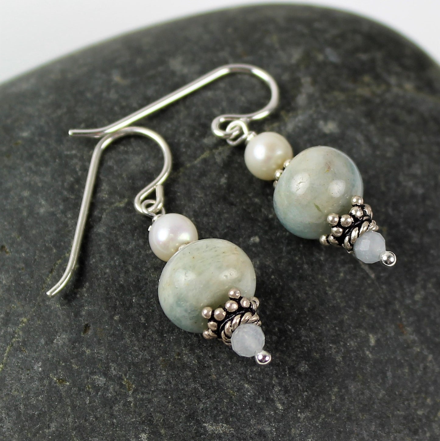 Aquamarine Rondelle Earrings