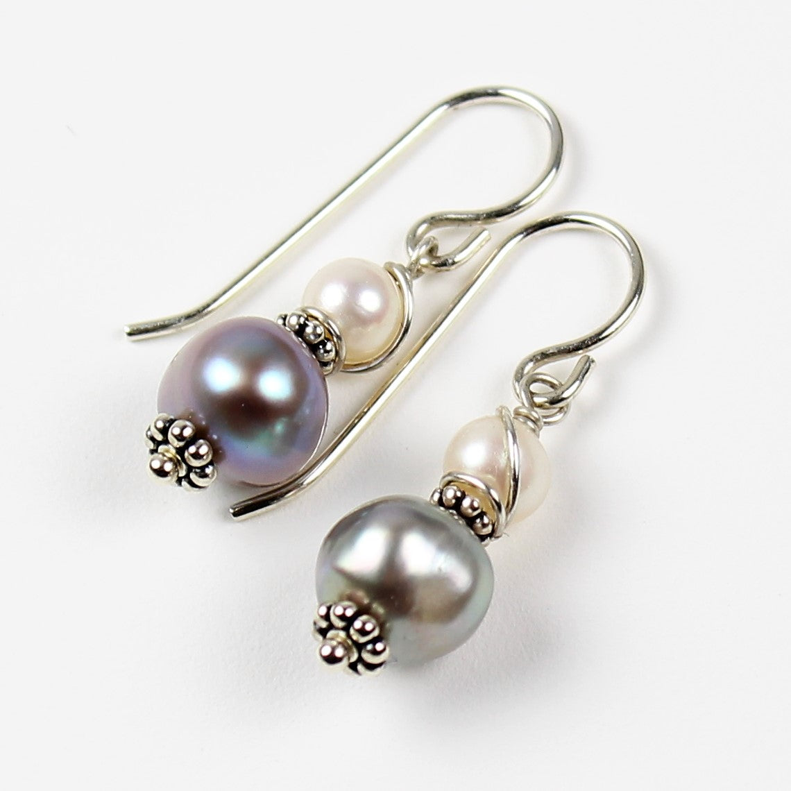 Two-Tone Pearl Earrings