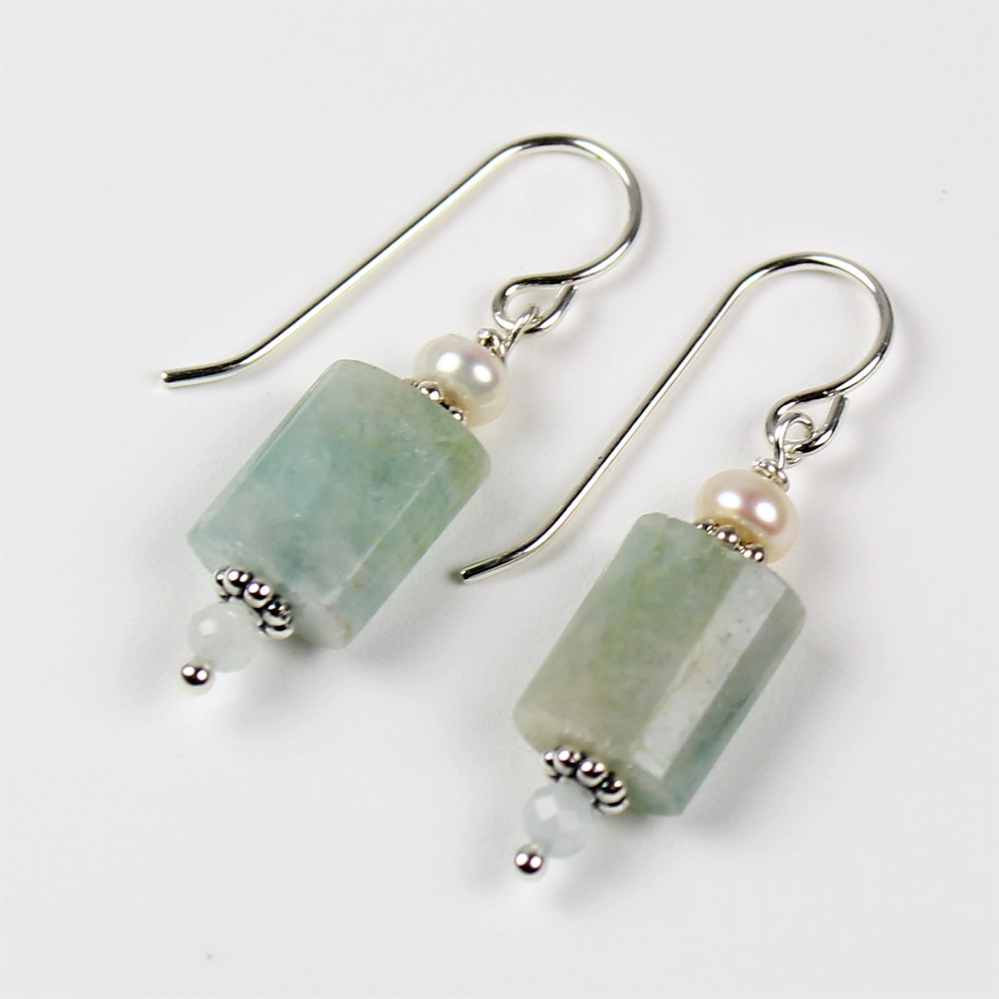 Aquamarine and Pearl Earrings