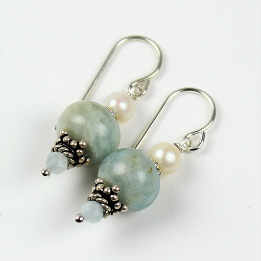 Aquamarine Rondelle Earrings