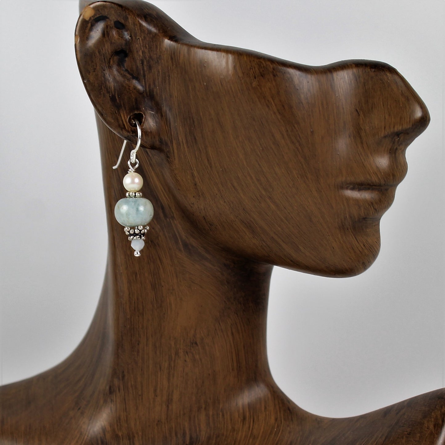 Aquamarine Rondelle Earrings