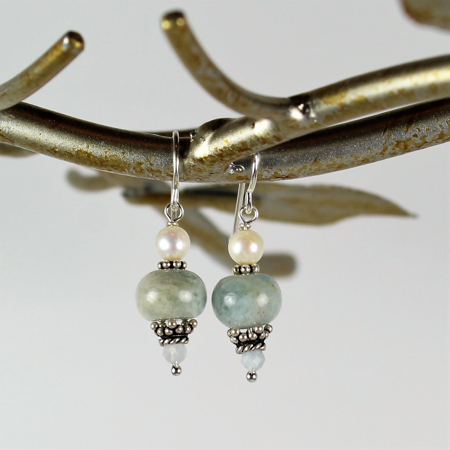 Aquamarine Rondelle Earrings