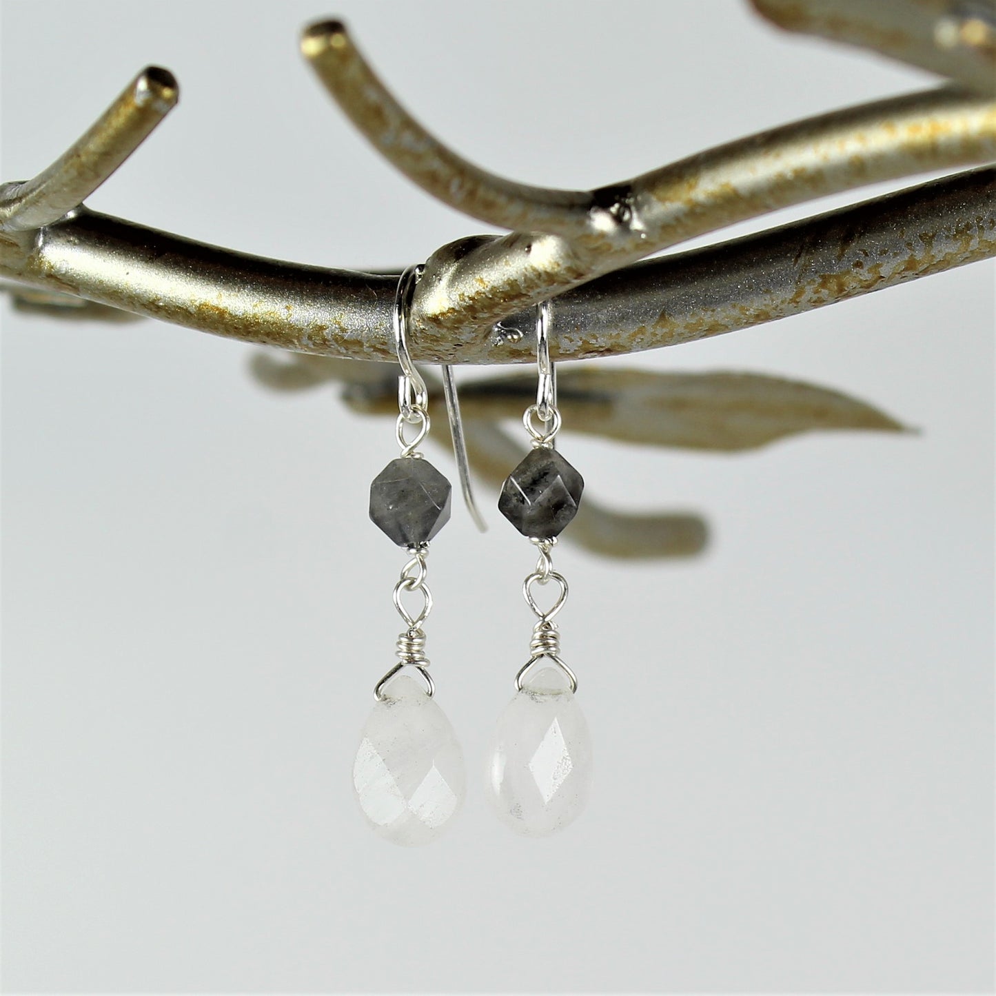 White Quartz Teardrop Earrings