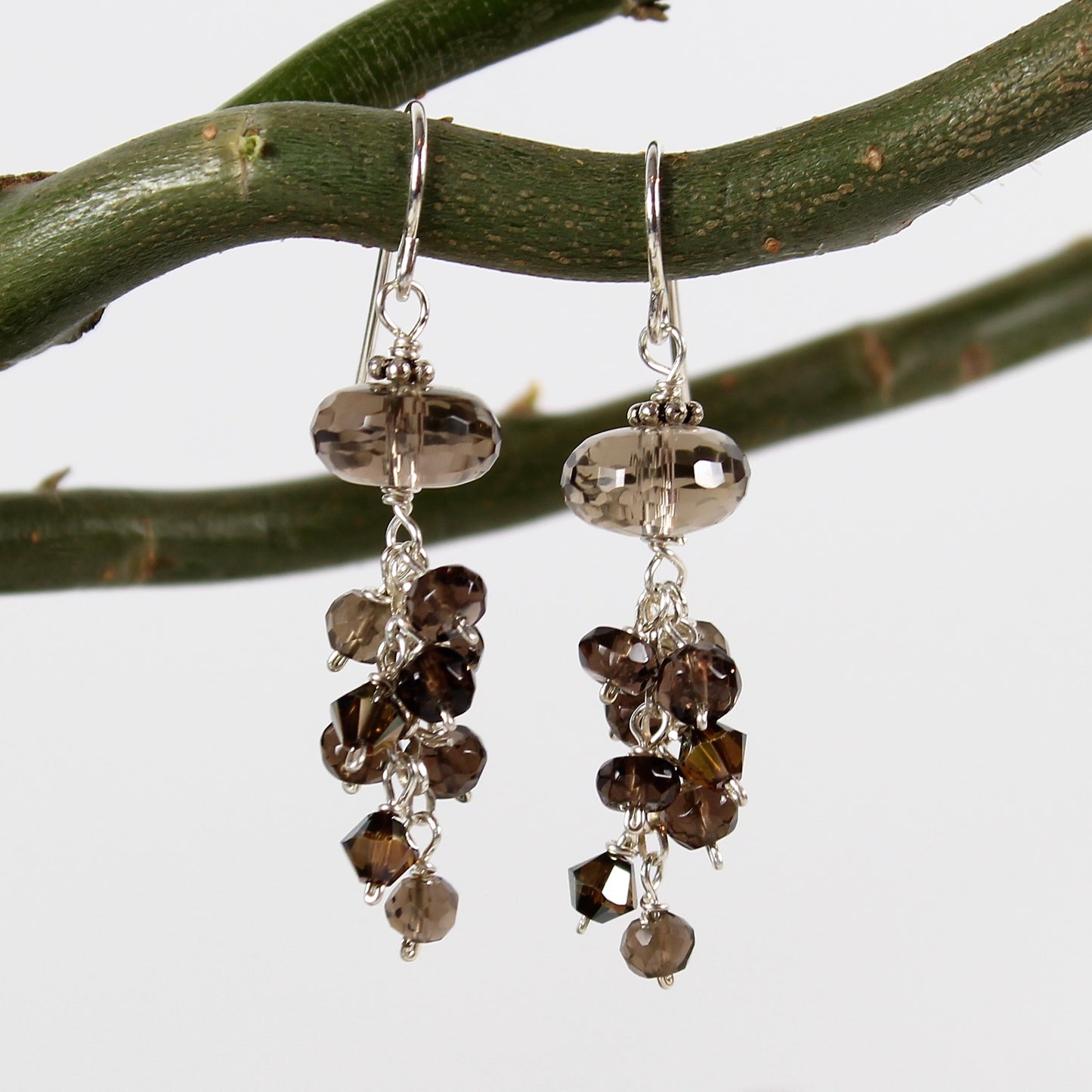 Smoky Quartz Waterfall Earrings