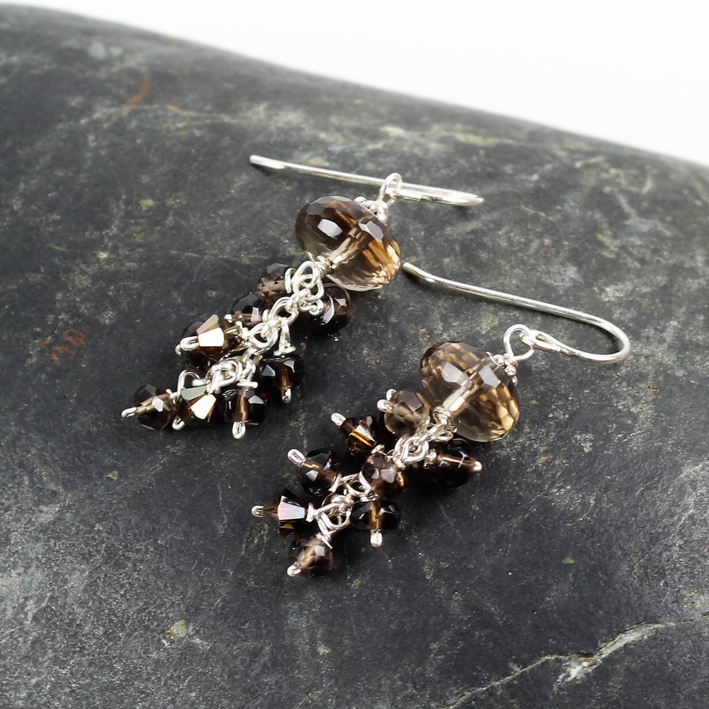 Smoky Quartz Waterfall Earrings